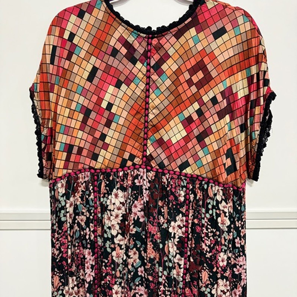 Anthropologie mixed print plus size blouse